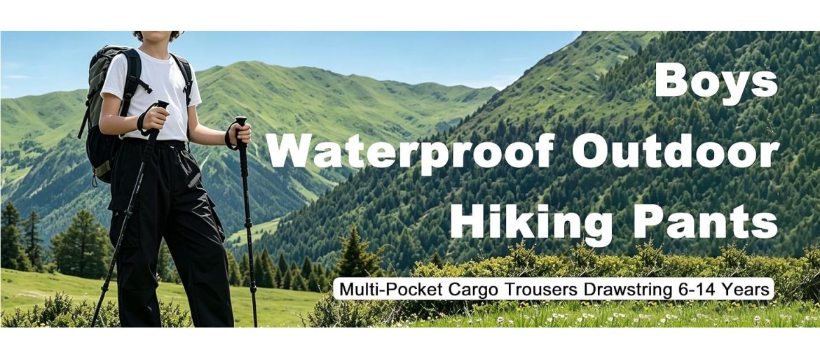 Boys Cargo Pants Waterproof Drawstring Hiking